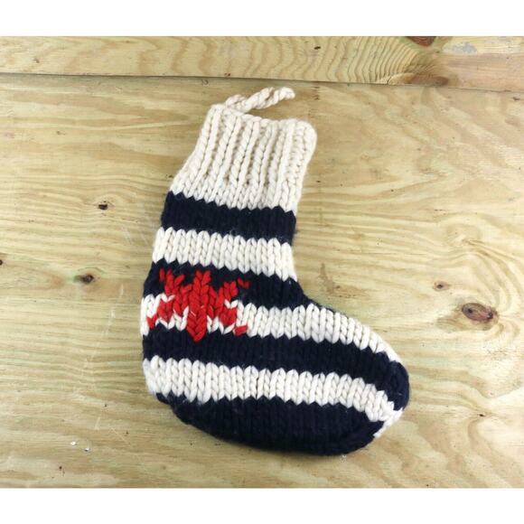 J. Crew Wool and The Gang Christmas Stocking Cable Hand Knitted Peruvian Wool - Picture 1 of 4